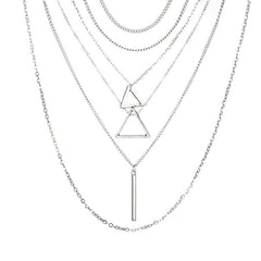 Double Triangle Multilayer Necklace