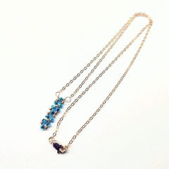 Tiny Super Sparkly Vertical Crystal Bar Necklace