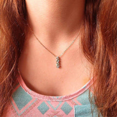 Tiny Super Sparkly Vertical Crystal Bar Necklace