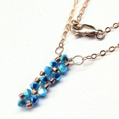 Tiny Super Sparkly Vertical Crystal Bar Necklace