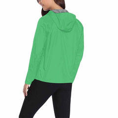 Emerald Green Hooded Windbreaker Jacket - Men / Women