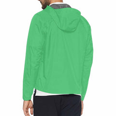 Emerald Green Hooded Windbreaker Jacket - Men / Women