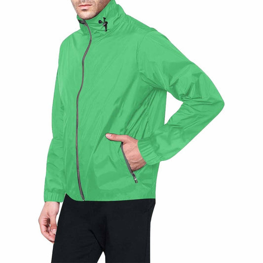 Emerald Green Hooded Windbreaker Jacket - Men / Women