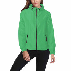 Emerald Green Hooded Windbreaker Jacket - Men / Women