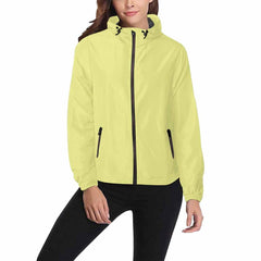 Pastel Yellow Hooded Windbreaker Jacket - Men / Women