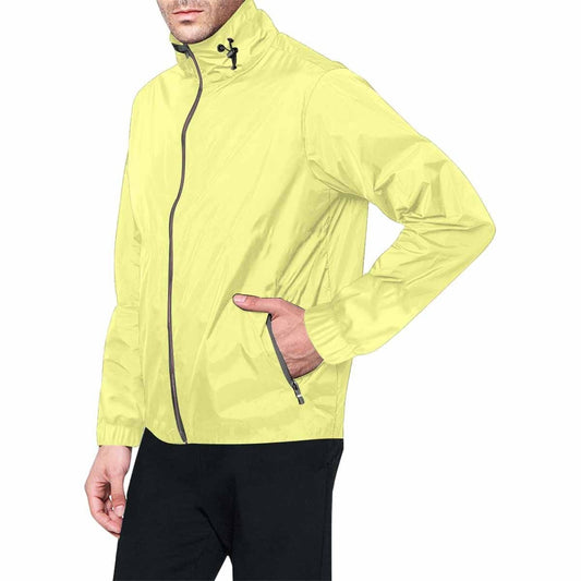 Pastel Yellow Hooded Windbreaker Jacket - Men / Women