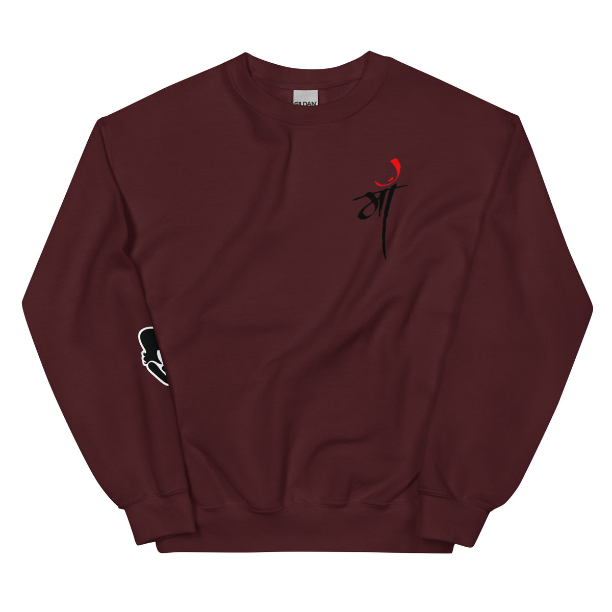 Sweatshirt for MAA with beautiful sleeve patch work |Hindi Sweatshirt| Gift for MAA | Indian Gifts|