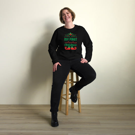 Winter Women's Sweatshirt Printed with MY FIRST CHRISTMAS