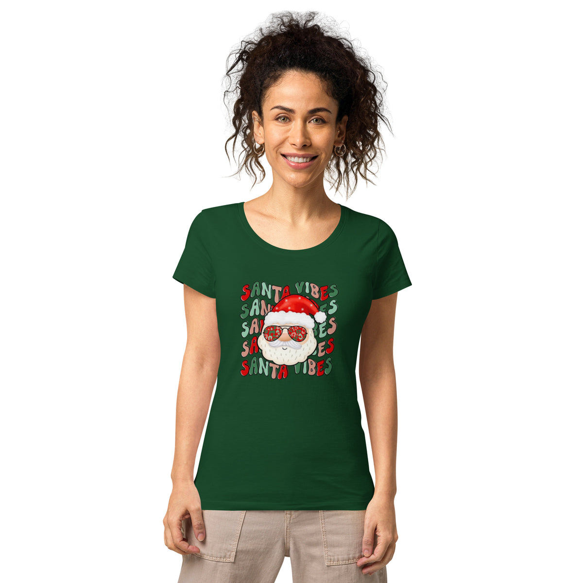 Santa Printed Christmas Women's T-Shirt