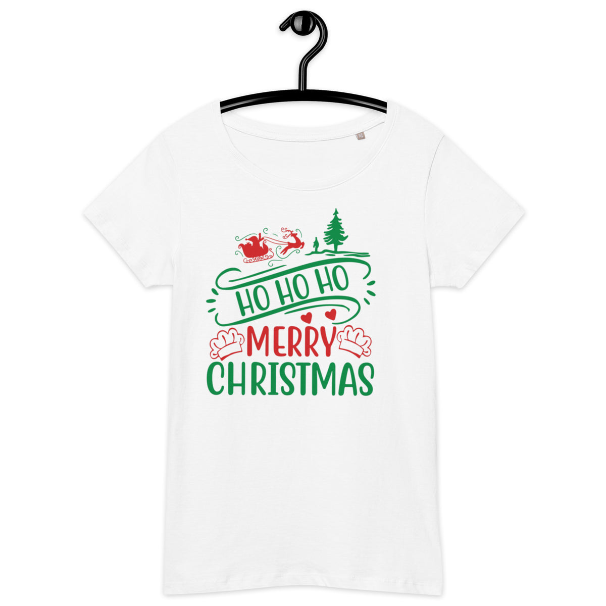 Comfort Colors Christmas T-Shirt, HO HO HO MERRY CHRISTMAS Women's T-Shirt