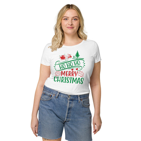 Comfort Colors Christmas T-Shirt, HO HO HO MERRY CHRISTMAS Women's T-Shirt