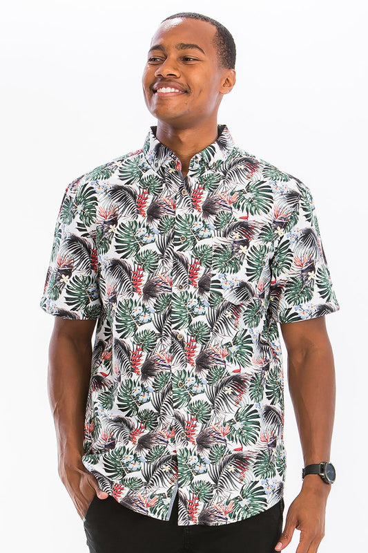 HAWAIIAN PRINT BUTTON DOWN SHIRT