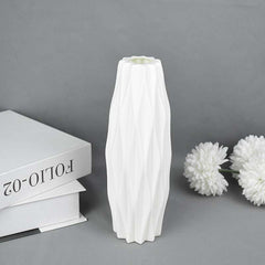 Modern Flower Plastic VaseModern Flower Vase White Pink Plastic Vase Flower Pot Basket