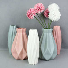 Modern Flower Plastic VaseModern Flower Vase White Pink Plastic Vase Flower Pot Basket