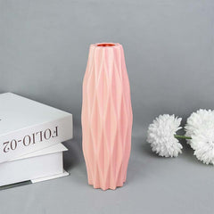 Modern Flower Plastic VaseModern Flower Vase White Pink Plastic Vase Flower Pot Basket