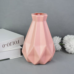 Modern Flower Plastic VaseModern Flower Vase White Pink Plastic Vase Flower Pot Basket